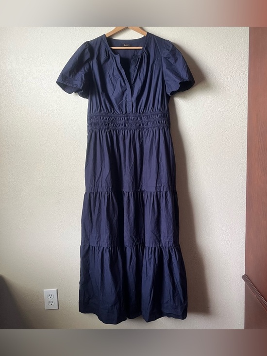 Quince Dresses & Skirts - QUINCE Navy Tiered Short-Sleeve Maxi Dress
